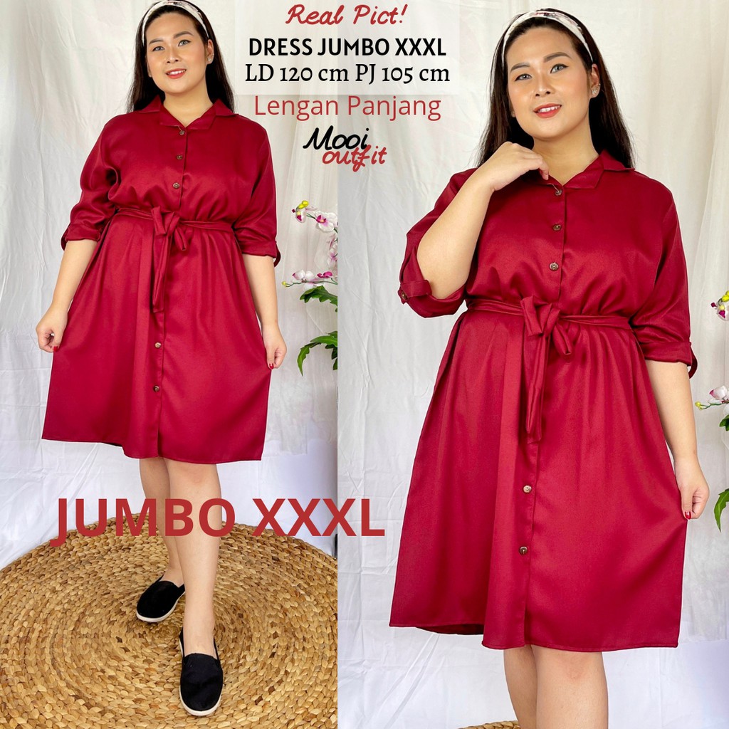 Dress Wanita Jumbo Ld 120 / Dress Kasual Jumbo /Dress Jumbo Murah Ld 120 Kekinian