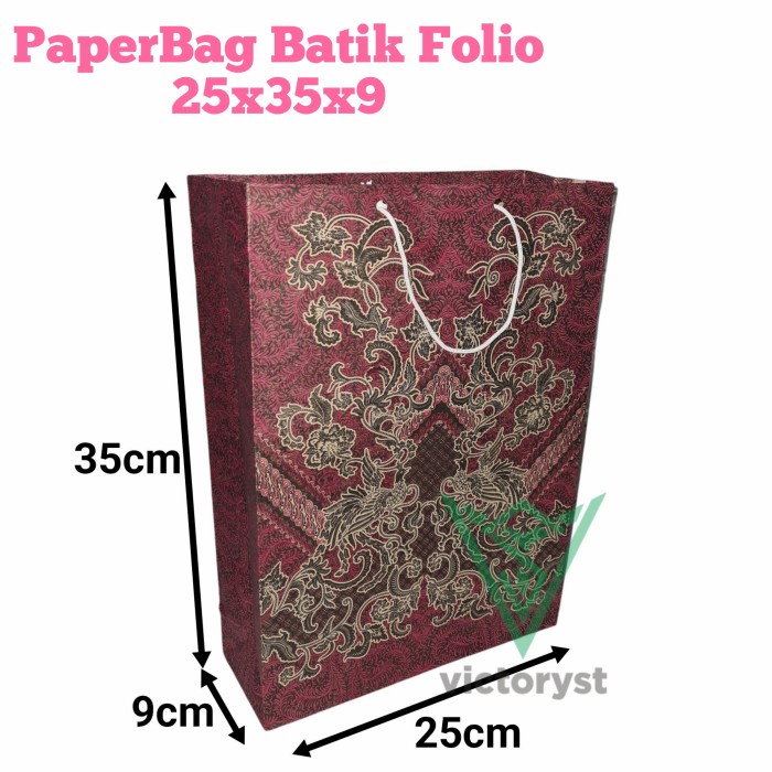 

PAPERBAG / KANTONG KARTON BATIK UKURAN FOLIO (25x33x8,5)