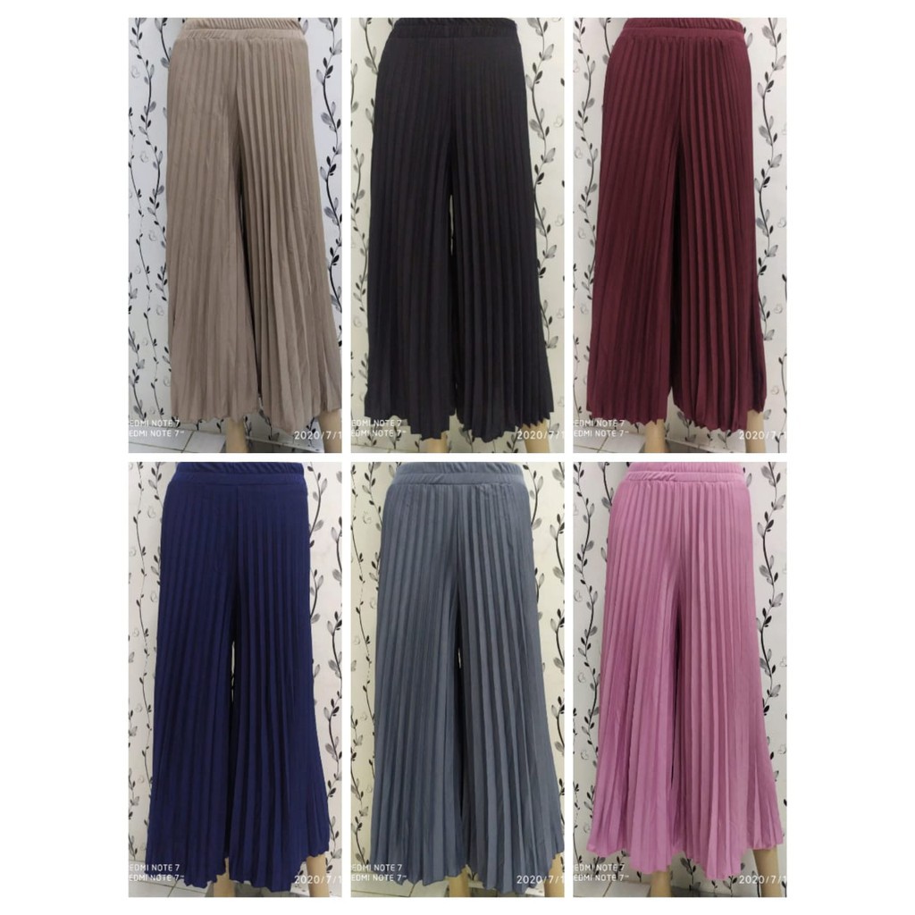 Jual celana kulot / celana plisket payung | Shopee Indonesia