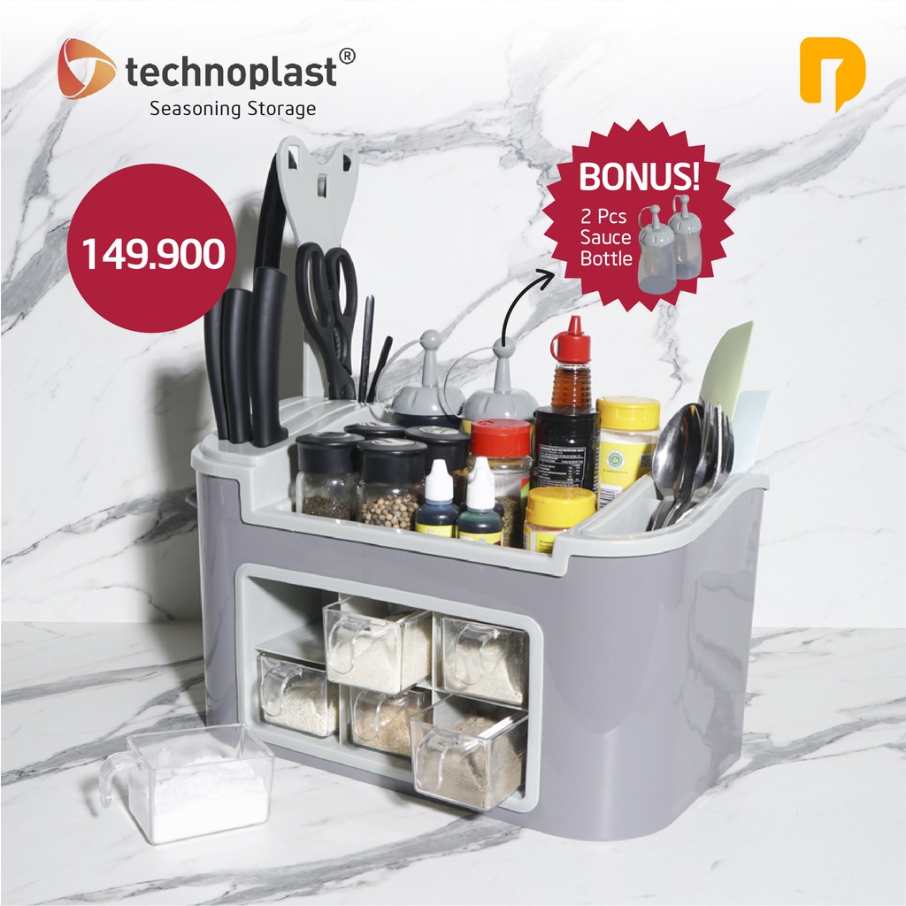 Technoplast Seasoning Storage Tempat Bumbu Dapur Set Wadah Bumbu Dapur Tempat Bumbu Dapur