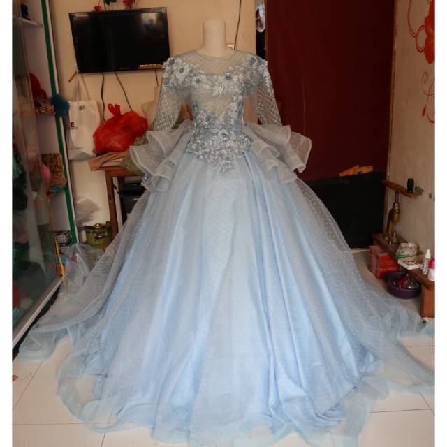 gaun pengantin blue ice po