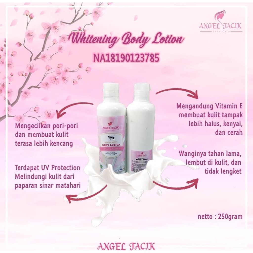 Angel Tacik HB  Whitening Body Lotion - Hand Body Pemutih/Pencerah Kulit BPOM