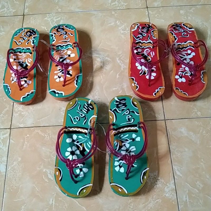 Sandal Bakiak / Bakiak lukis / Bakiak / Sandal Jawa