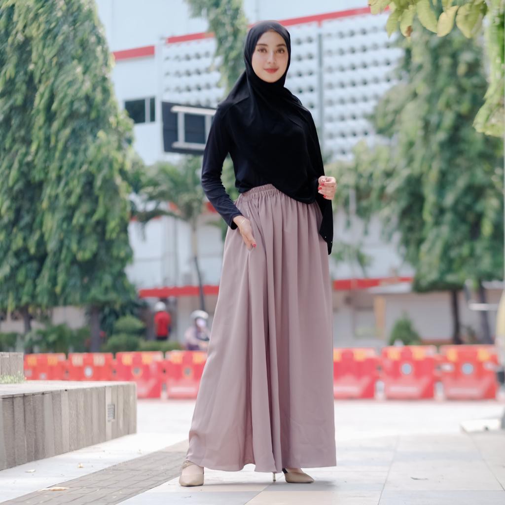 BIG SALE !! GANDI SKIRT MOSSCREPE PUSATGROSIR_SOLO/ ROK POLOS MOSSCREPE