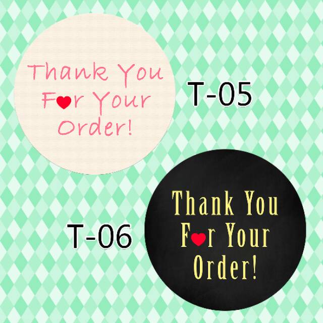 

110 Pcs Sticker Stiker Bulat Label Thank You Olshop Unik Makanan Handmade Kue