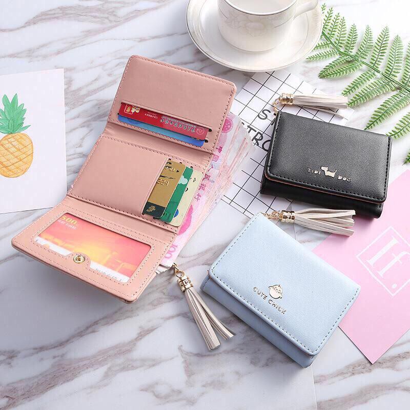 (COD) DOMPET LIPAT WANITA DOMPET CANTIK DOMPET KULIT IMPORT MALL SHOPPING