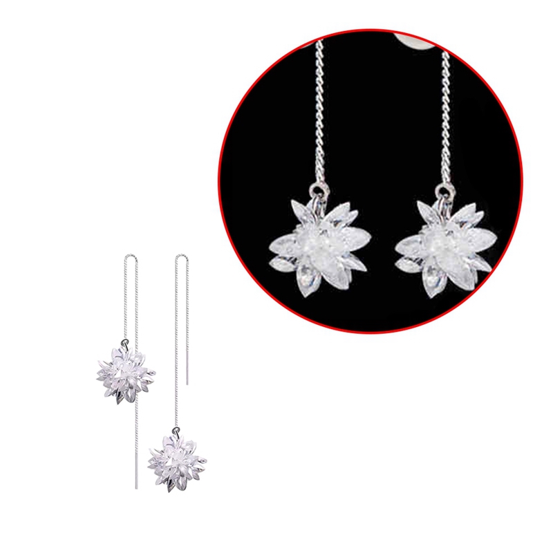 1 Pasang Anting Kait Gantung Tassel S925 Pendan Angsa/Snowflake Hias Mutiara Imitasi Gaya Korea