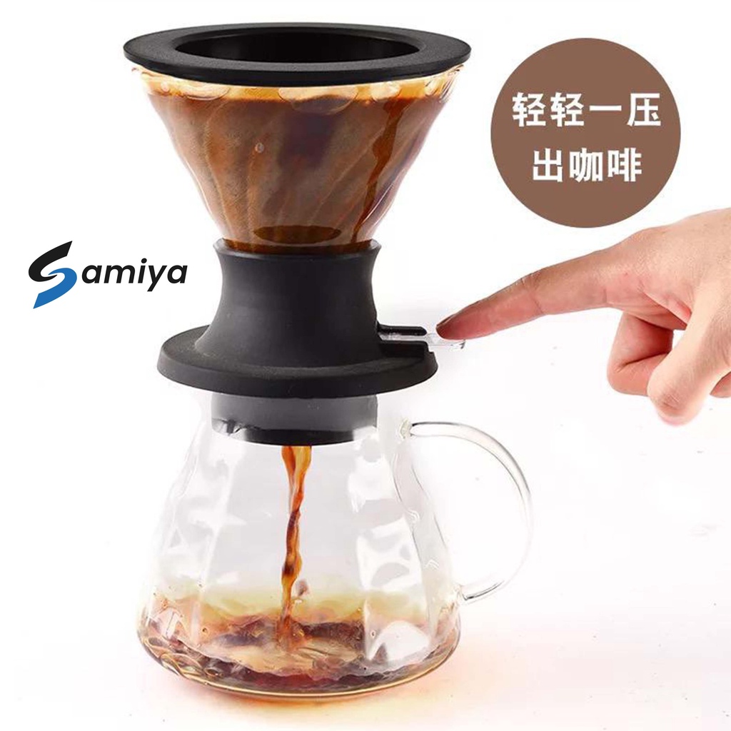 immersion dripper switch glass v60 / saringan saklar coffee