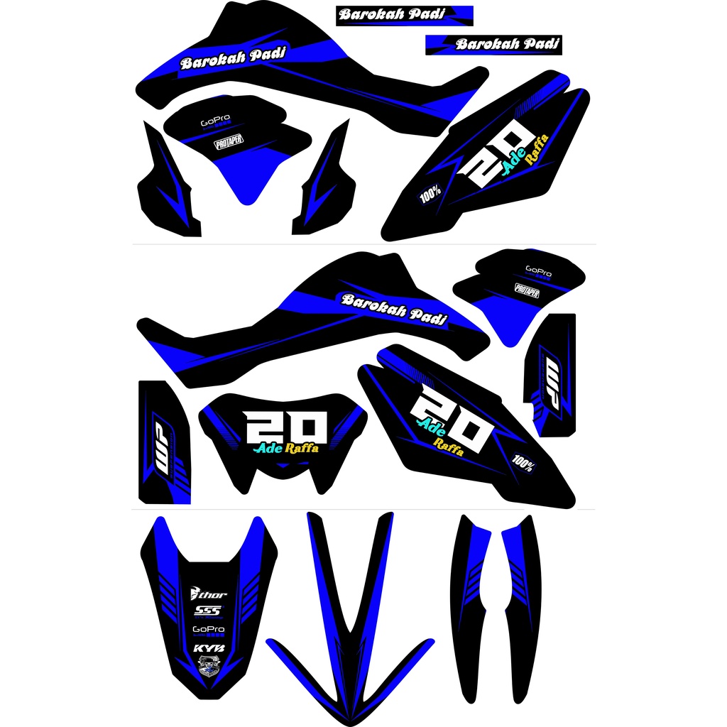 Stiker KLX Dtracker Decal KLX 150 Kawasaki Biru limited - Digime