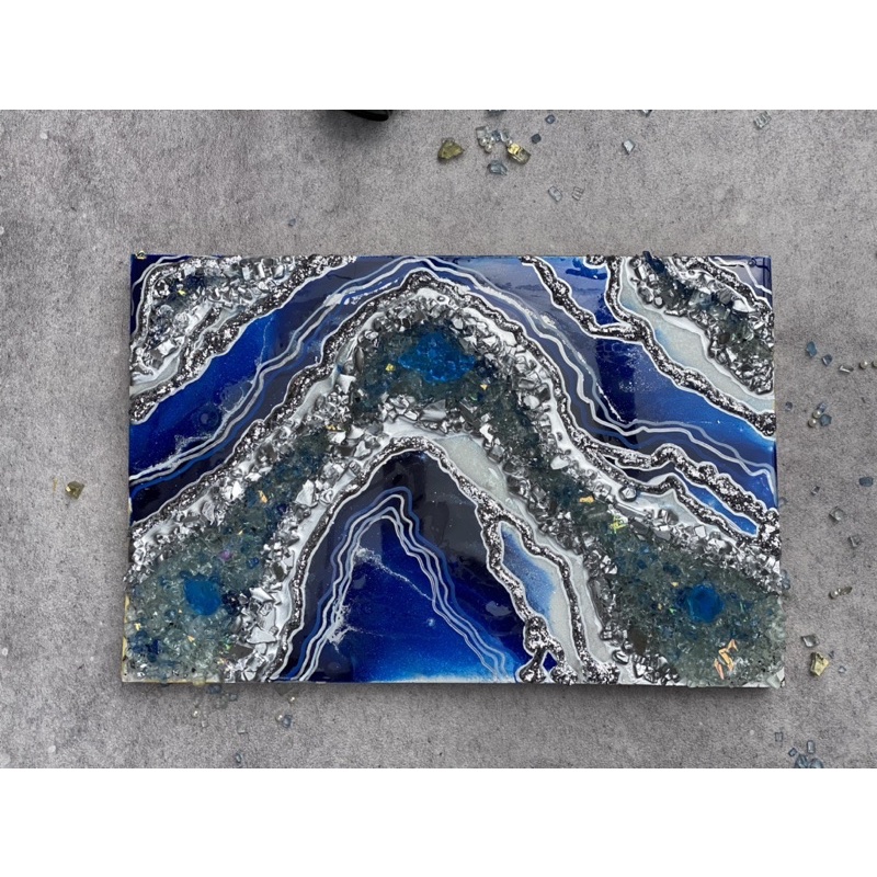 resin geode wall art lukisan dinding epoxy resin