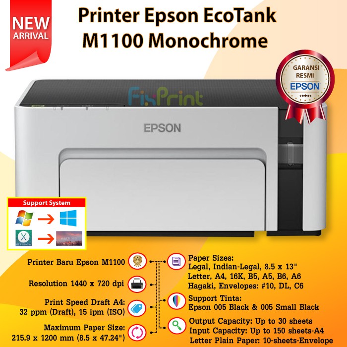 Epson M1100 Monochrome Ecotank Ink Tank Printer