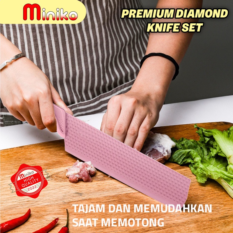 Pisau Dapur Set Diamond Knives set 6 in 1 Pisau dapur