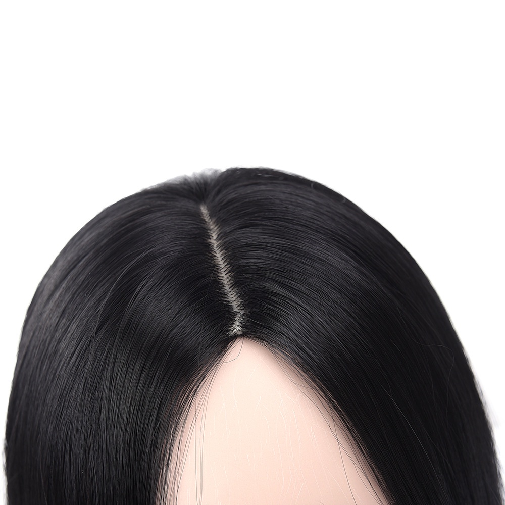 Wig Full Lace Wanita Short Middle Straight Hair Wig Rambut Natural High Quality / Hair Extension