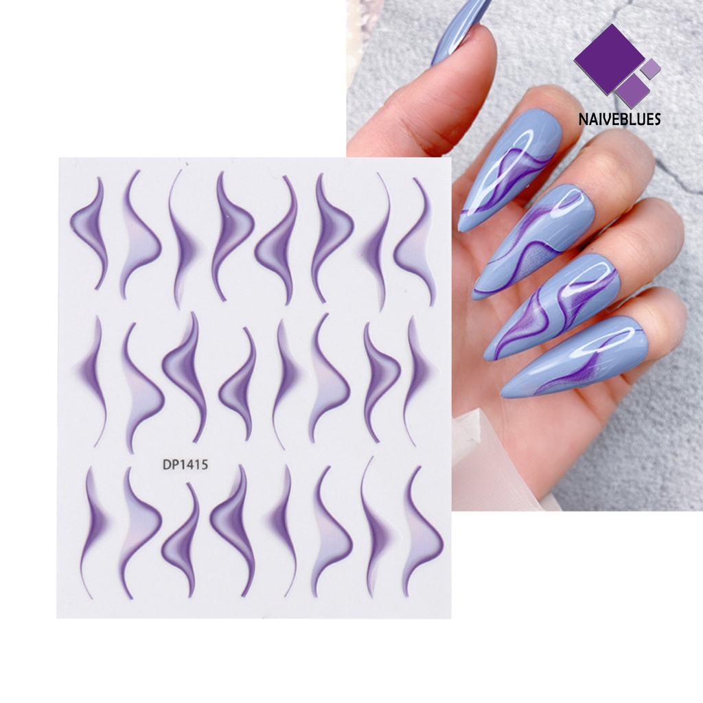 Naiveblue Stiker Kuku 3D Ultra Tipis Gaya Jepang Untuk Manicure