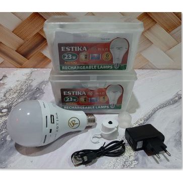 LAMPU RECHARGEABLE/ EMERGENCY/ DARURAT/ LAMPU MAGIC ESTIKA BOX KIT 23W BAGUS