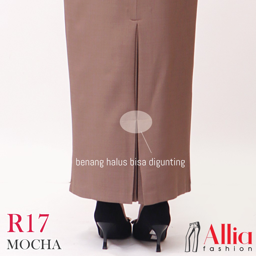 ALLIA R17 MOCHA M - 7L - ROK SPAN WANITA - ROK SPAN JUMBO WANITA - ROK SPAN PANJANG WANITA