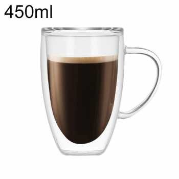 Original Gelas kopi double wall cangkir kopi teh double wall coffee glass mug double wall unik-Cangkir 450ml