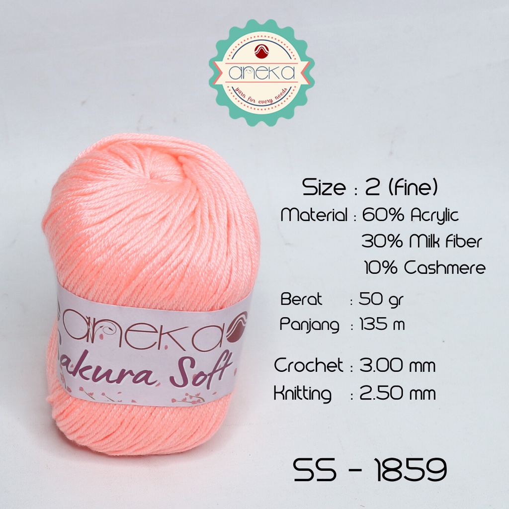 KATALOG - Benang Rajut Sakura Soft / Silk Cotton Milk Cotton Yarn - 1859