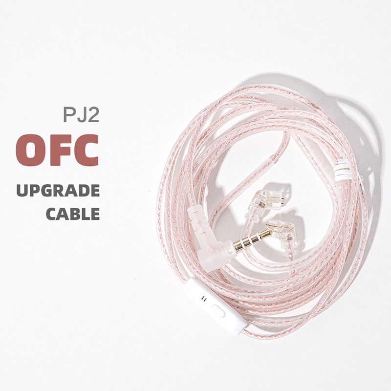 Jcally Pj2 Kabel Upgrade 5n Ofc Oksigen Free Tembaga 2pin 0.78mm Qdc Untuk Kz Trn Qkz