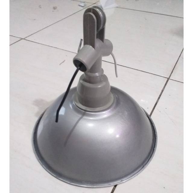 Kap Lampu SILVER diameter 18-19cm + Fiting Gantung WD E27