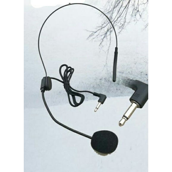 Headset /Bando Mic Kabel Jack L Colokan Tusuk