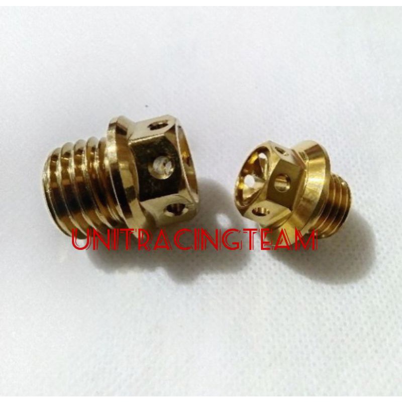 Paket baut tutup probolt gold flower tutup oli mesin dan gardan yamaha Mio sporty original Thailand