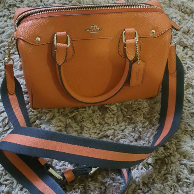 Preloved coach mini bennet bags terracota orange authentic