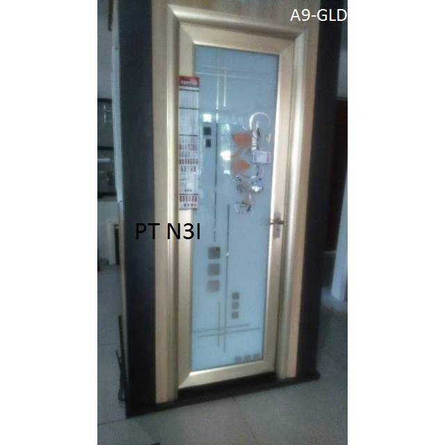 Pintu Kamar Mandi Weatherpro bahan Aluminium dan Kaca Tipe A9 Gold