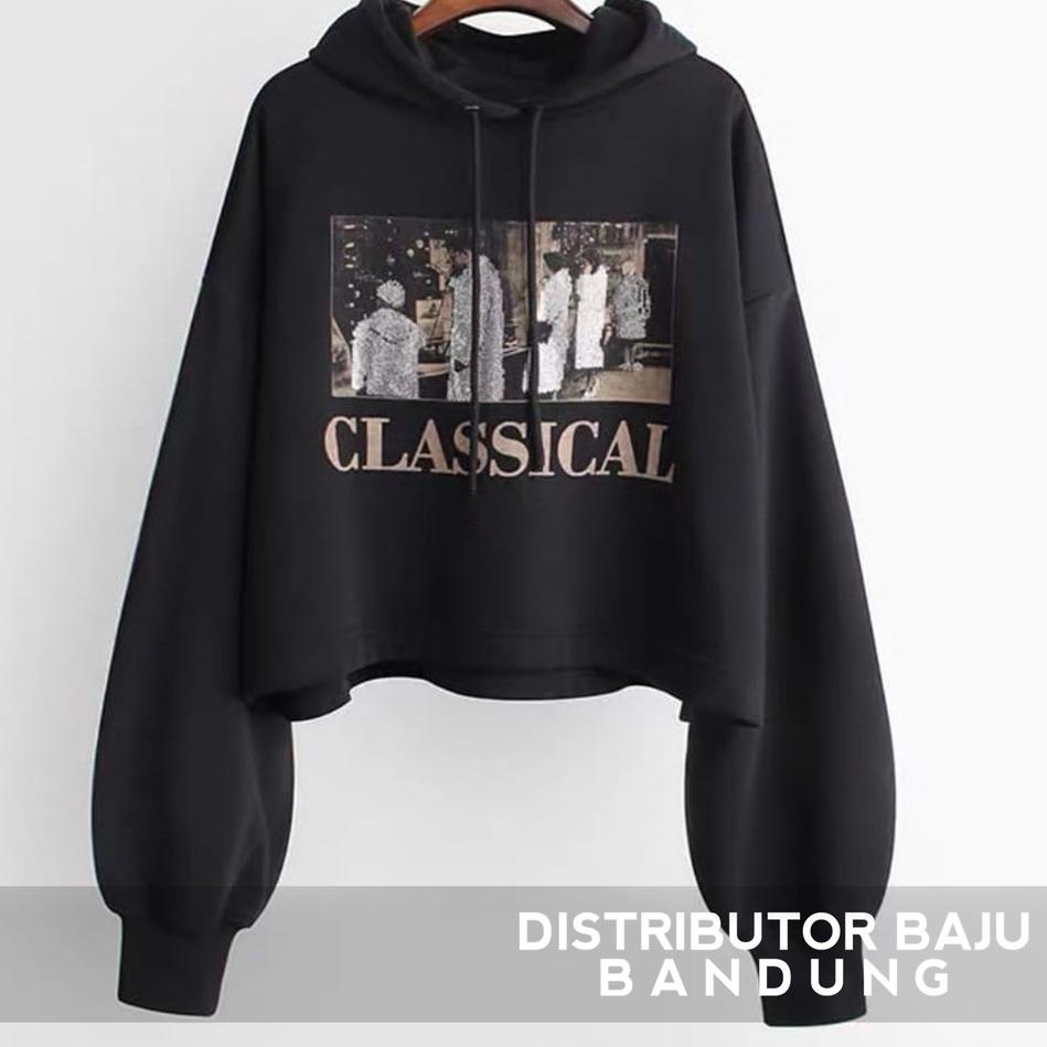trxa1A9m--Hoodie Crop Wanita Classical | Korean Style | Baju Wanita | Bahan Fleece | Allsize
