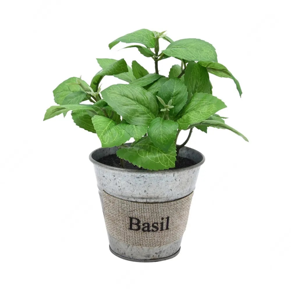 Ace Arthome 13 Cm Tanaman Artifisial Basil Dengan Pot Kaleng