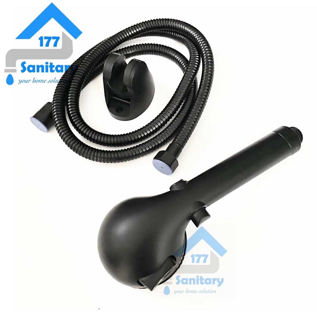 Hand shower HITAM 3in1 ON OFF Fio 19001b-HandShower black super saving  shower mandi turbo hemat air bulat 3 in 1 tekanan turbo semprotan halus /A87