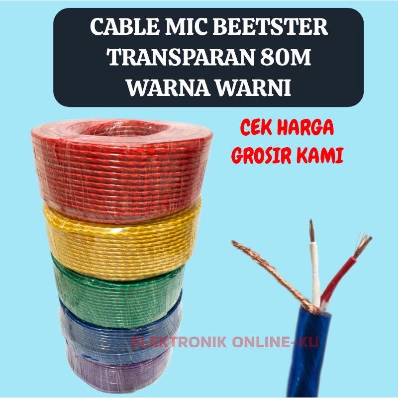 CABLE MIC BEETSTER 80M TRANSPARAN (2×17)