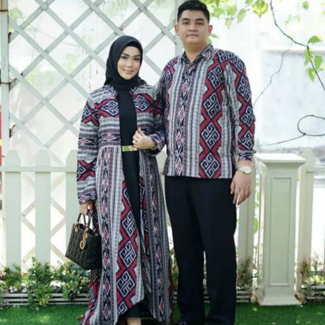 Cople baju tenun Outher dan kemeja motof toraja B1