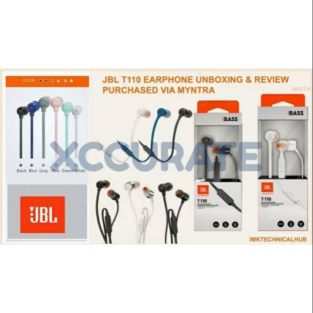 HEADSET EARPHONE HEADPHONE JBL T110 ORI