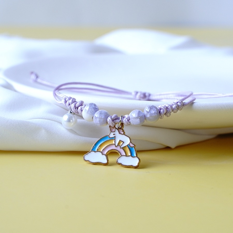 [Big Sale]1 Pcs Gelang Wanita Korea Gelang Couple Sahabat Manik Tali  Braided Bracelet/Friendship Adjustable Fashion Aksesoris-Unicom