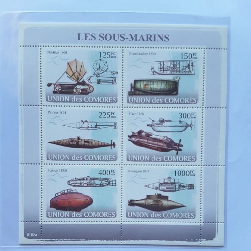 

Perangko Union des Comores transport sheet 6 prangko