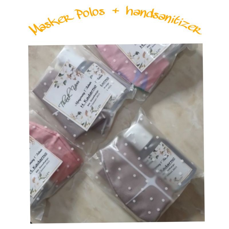 souvenir masker || Masker Bordir || Masker polos+handsanitizer