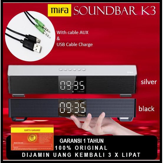 Mifa Soundbar K3 Stereo Bluetooth Speaker Original