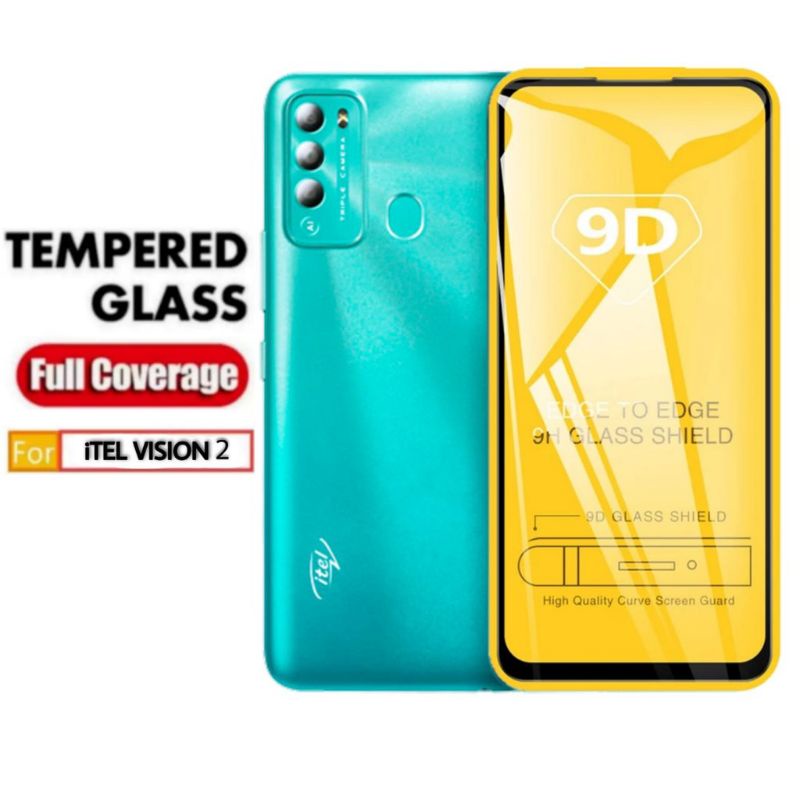 ITEL VISION 1 1 PRO 1 PLUS 2 2 PLUS 3 3 PLUS A49 A26 P40 A60 A60S TEMPERED GLASS 9D FULL COVER FULL GLUE