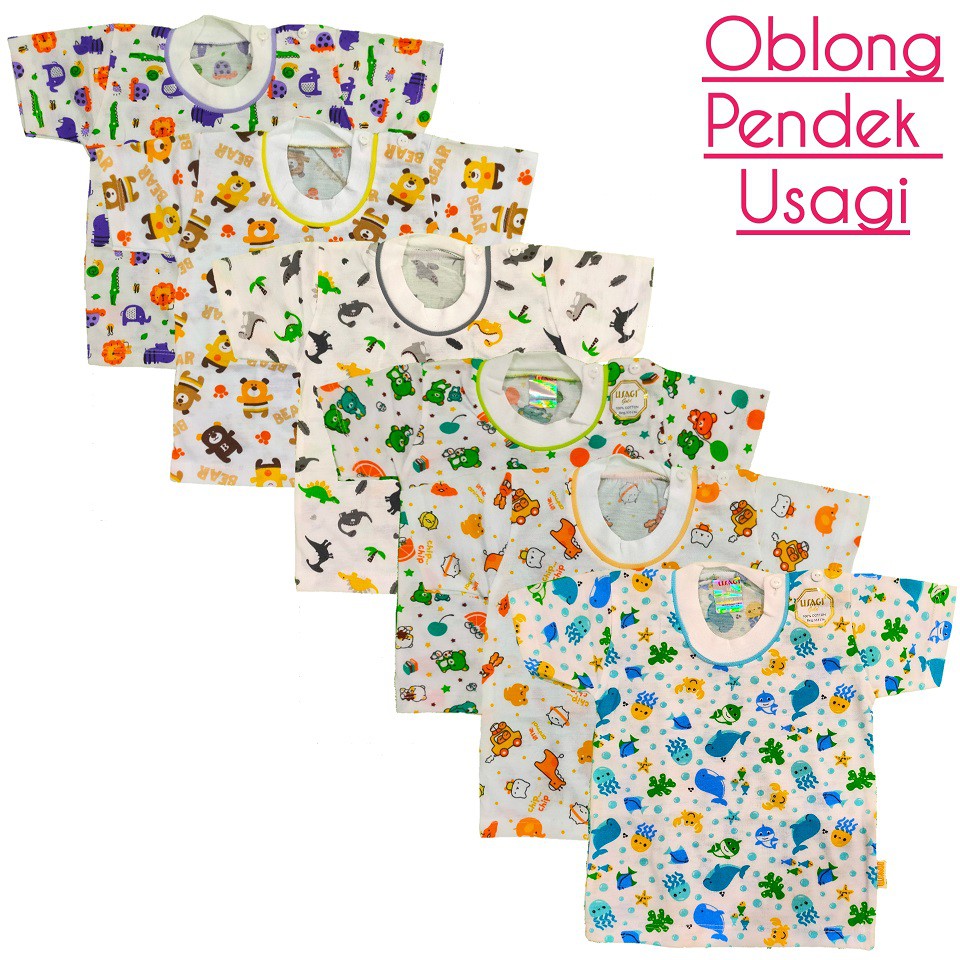 Baju Bayi Oblong Lengan Pendek 6 - 12 bulan | USAGI Full print