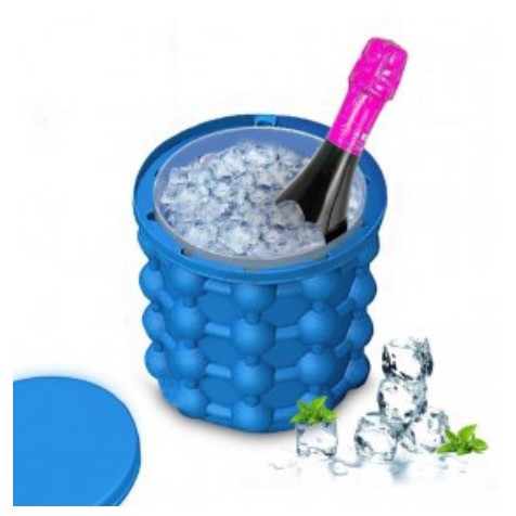 [PERLATAN RUMAH] - Ice Genie Pencetak Es Batu Ice Cube Maker 3D Silicone Mold - C01 - BlueIce