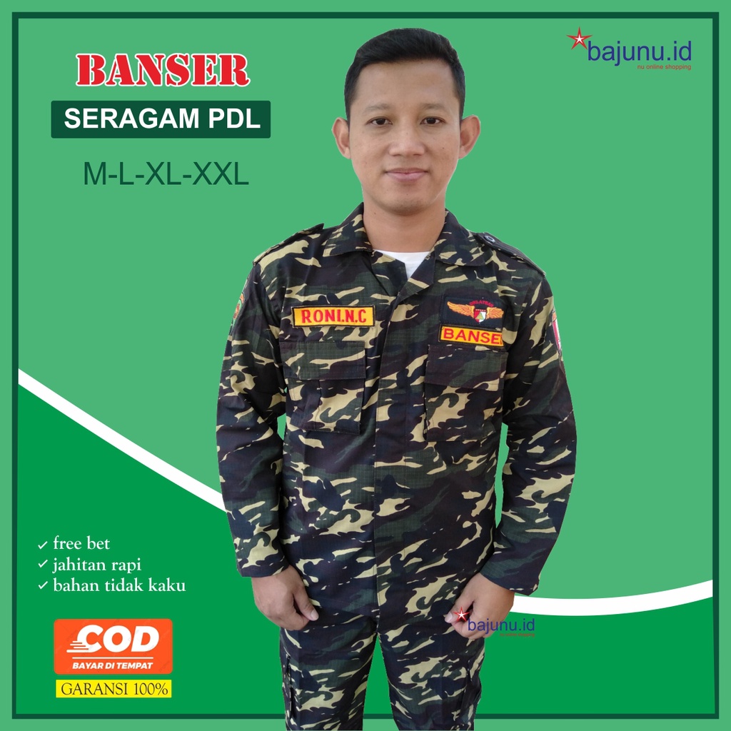 Baju Banser Seragam Banser Pdl Nasional Bahan Ripstok Free Bet bahan Tidak kaku Jahitan rapi Atribut