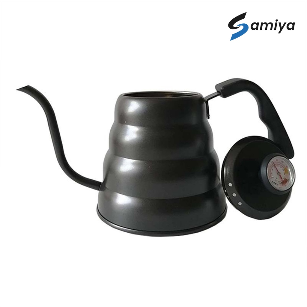 gooseneck kettle black hitam thermometer 1,2Liter / teko kopi pour over drip V60 1.2liter teflon