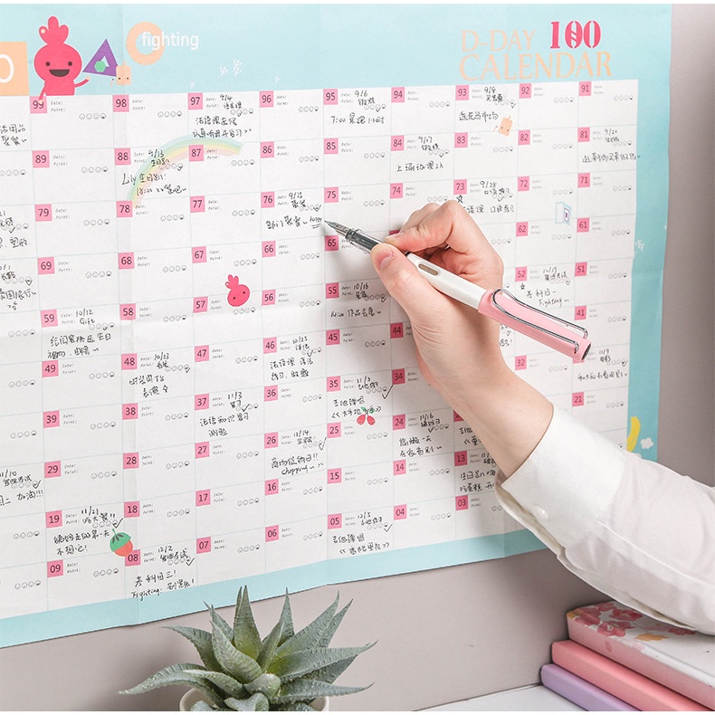 100 Days Target Table Schedule Calendar Work Learning Stationery High Planner Yearly Agenda Organizer