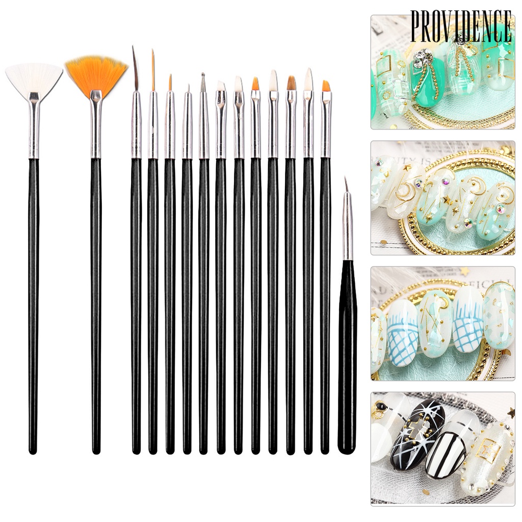 Providence 15Pcs Nail Pen Exquisite Easy to Use Plastic Nail Art Drawing Liner for Salon