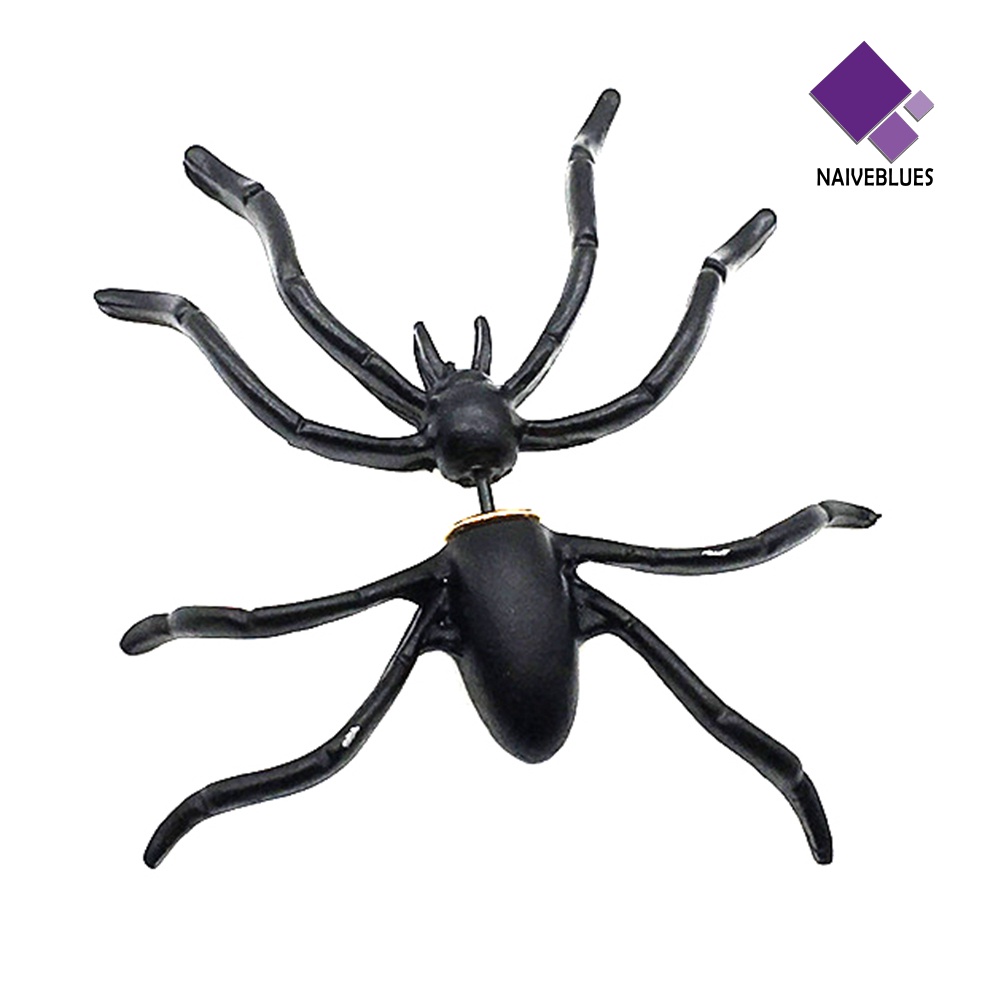 1pc Anting Stud Desain Laba-Laba Gaya Gothic Punk Untuk Halloween