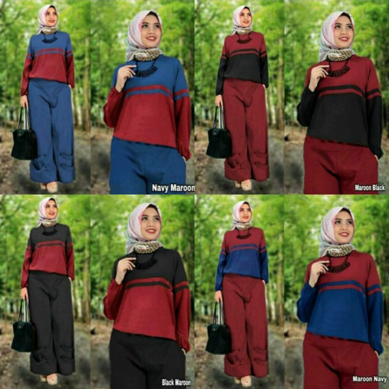 SETELAN KULOT HILDA SET WANITA SET JUMBO SETELAN KULOT WANITA KEKINIAN FH