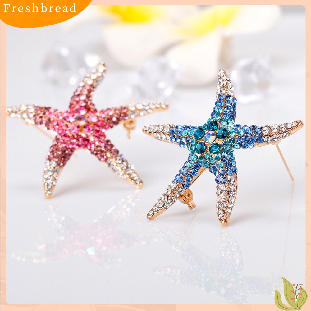 [ TERLARIS]Fashion Full Rhinestone Beach Starfish Brooch Pin Wedding Party Bridal Jewelry