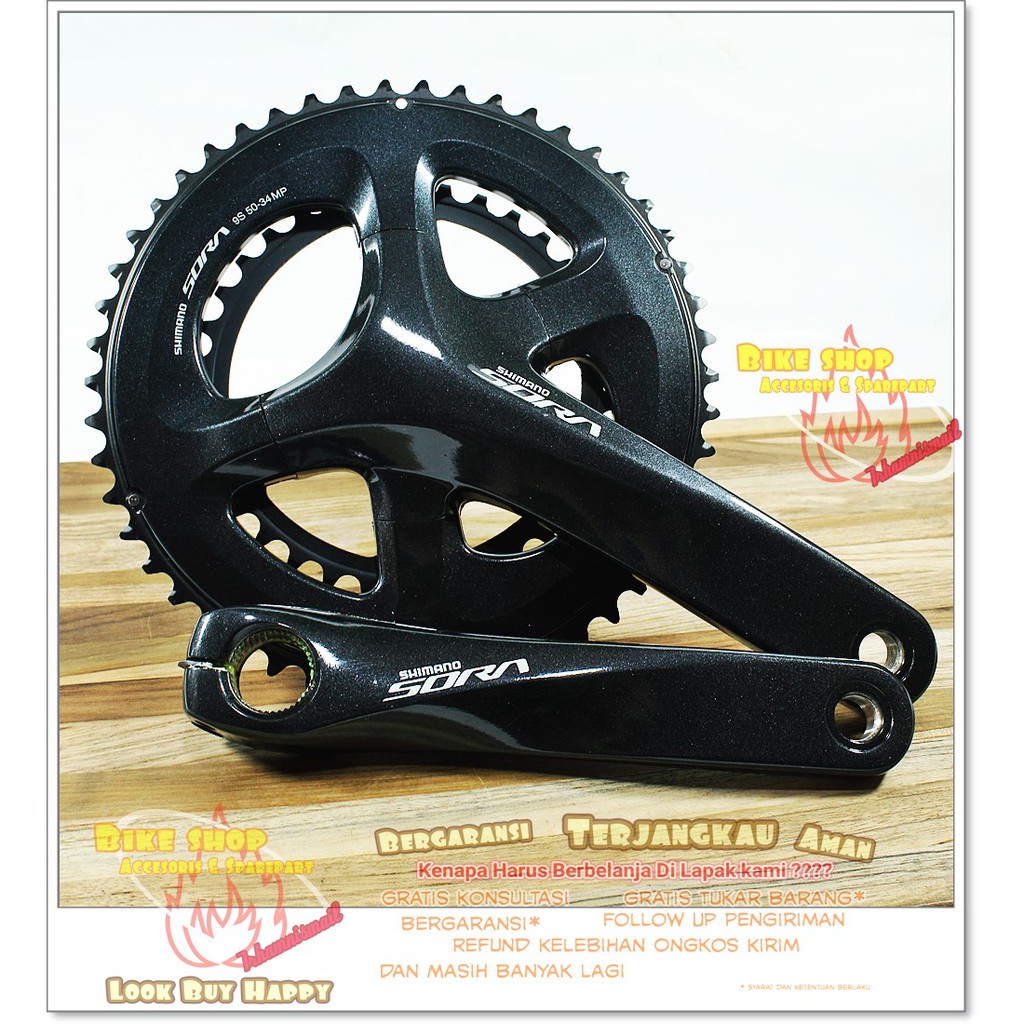 CRANK SHIMANO SORA R3000 170MM 50t X 34T GIR Sepeda Mtb jadul dll Baru