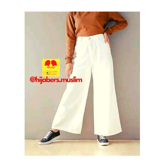 Kulot Jeans putih premium/ kulot jeans wanita/ kulot jeans cewek